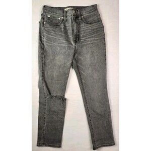 Madewell Jeans Womens 28 Black Gray The Perfect Vintage Straight Jean High Rise